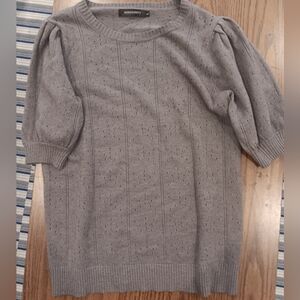 MEROKEETY Gray Crew Neck Sweater Womens Size L NWOT